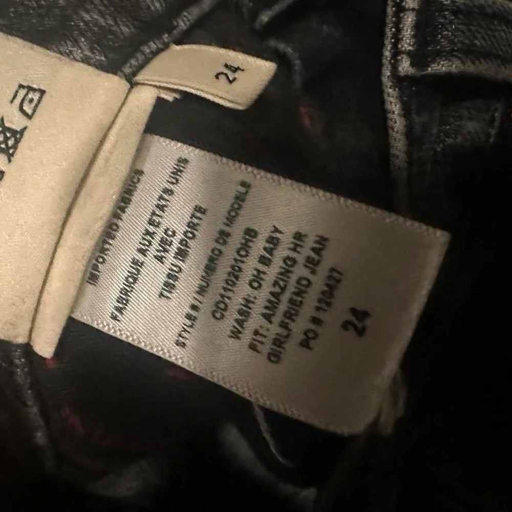 Alice + Olivia Highrise Girlfriend Jeans Women's Black Straight Leg - Picture 4 of 4